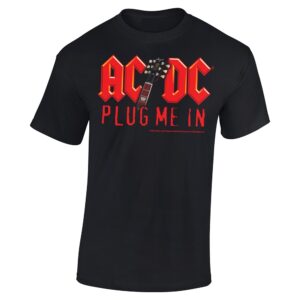 Ac/Dc  Plug Me In With Angus Young  Mens t- shirt